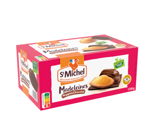 Madeleines nappées chocolat format familial (x48) 1200g - St Michel