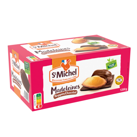 Madeleines nappées chocolat format familial (x48) 1200g - St Michel