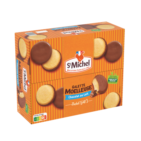 Galette moelleuse nappée chocolat au lait format familial (x40) 1200g